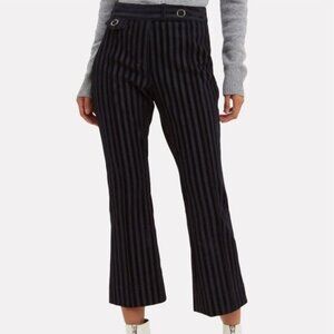 Derek Lam 10 Crosby Striped Crop Flare Trousers Sz 4